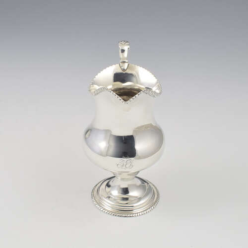 Large Georgian Newcastle Silver Milk / Cream Jug Stalker & Mitchison c.1780