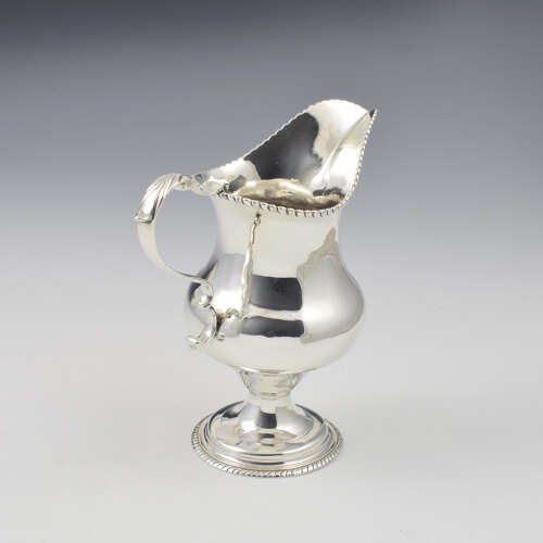 Large Georgian Newcastle Silver Milk / Cream Jug Stalker & Mitchison c.1780