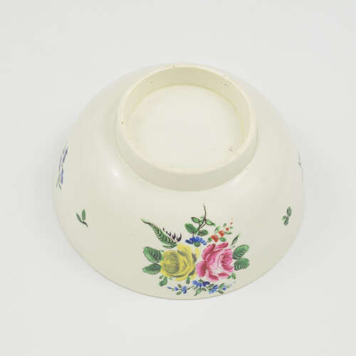 Large First Period Worcester Porcelain Polychrome Slop Bowl c.1765