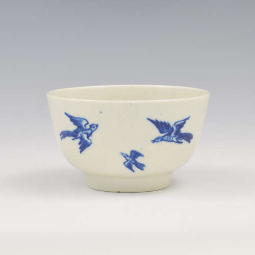 Dr Wall / First Period Worcester Porcelain Birds In Branches Tea Bowl & Saucer