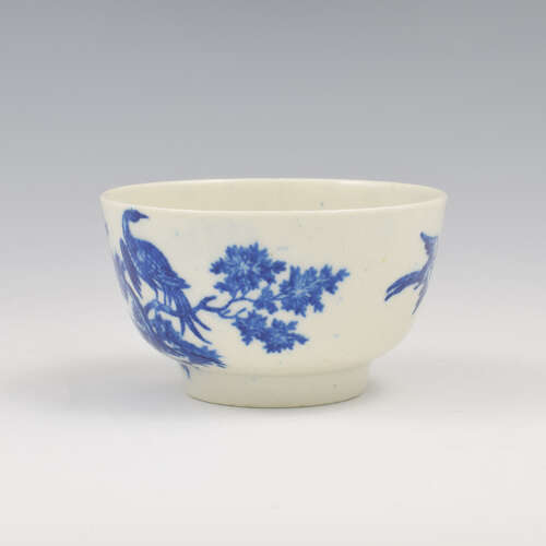 Dr Wall / First Period Worcester Porcelain Birds In Branches Tea Bowl & Saucer