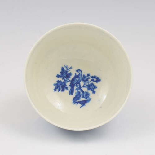 Dr Wall / First Period Worcester Porcelain Birds In Branches Tea Bowl & Saucer