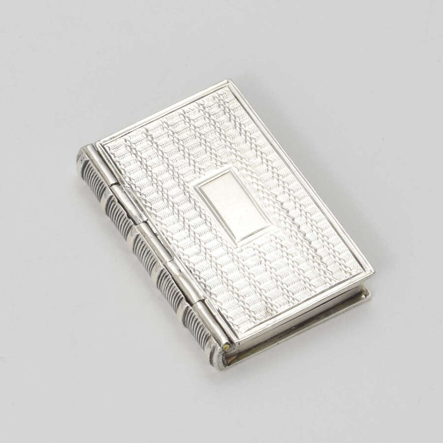 William IV Sterling Silver Novelty Book Vinaigrette 1833 Taylor & Perry