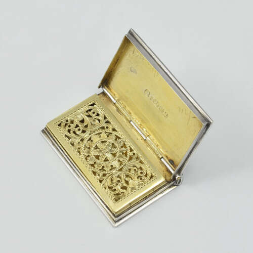 William IV Sterling Silver Novelty Book Vinaigrette 1833 Taylor & Perry