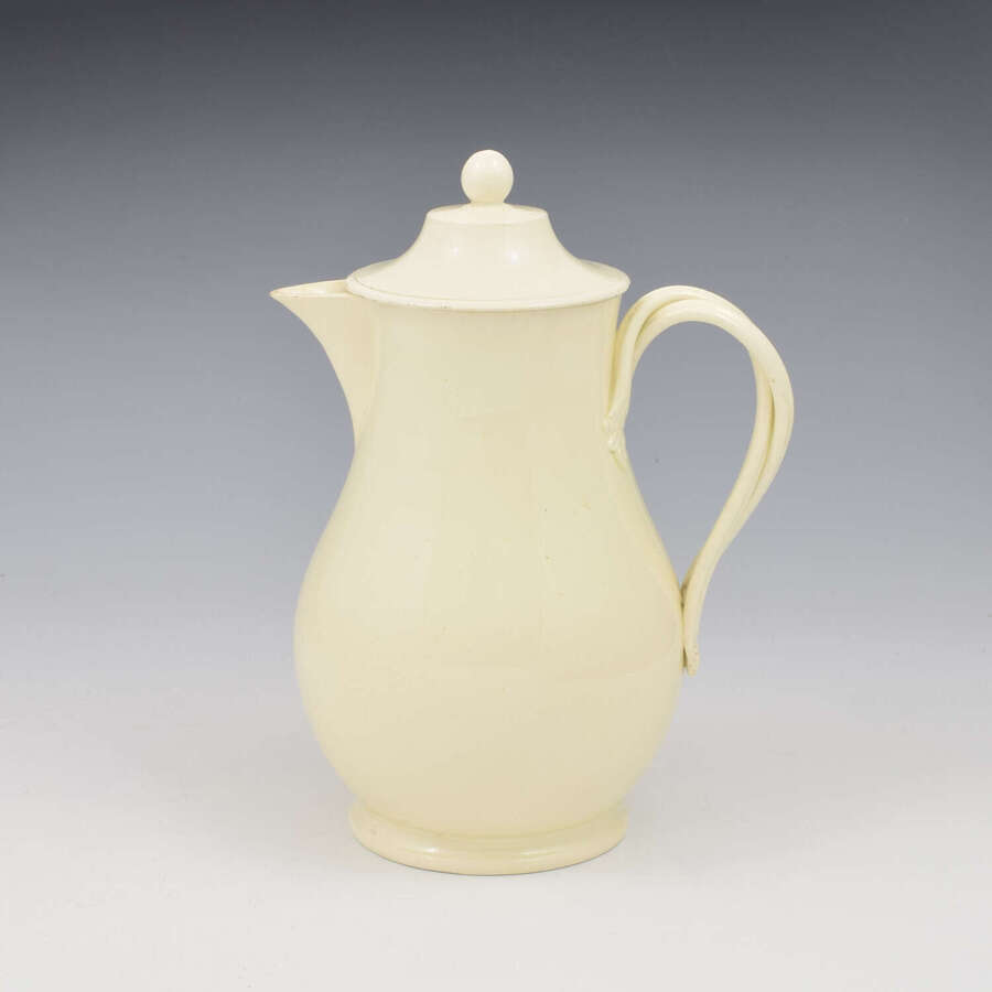 Lovely Wedgwood Creamware Pottery Hot Water Jug & Cover c.1780