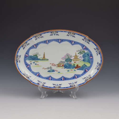 Pair Of Spode Stone China Chinoiserie Landscape Dessert Dishes 2857