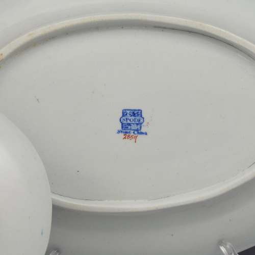 Pair Of Spode Stone China Chinoiserie Landscape Dessert Dishes 2857