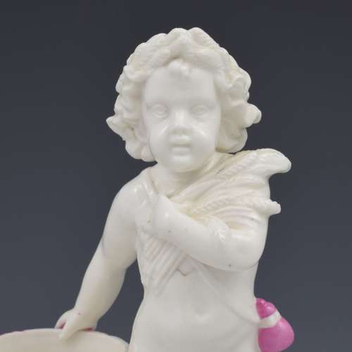 Victorian Minton Pink & White Glazed Porcelain Figure Match Striker /