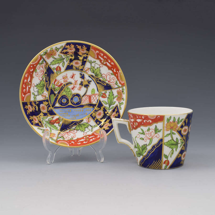 Edwardian Royal Crown Derby Imari Bucket Coffee Cup & Saucer 1813