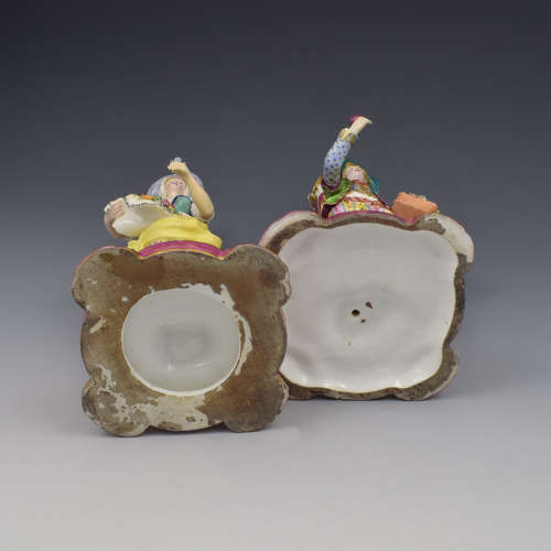 Pair Of Minton Porcelain Candlestick Figures Flower & Fruit Sellers