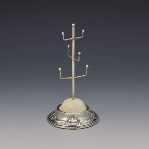 Silver Neoclassical Ring / Jewellery Tree & Hat Pin / Earring Stand