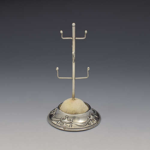 Silver Neoclassical Ring / Jewellery Tree & Hat Pin / Earring Stand