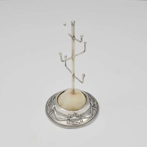 Silver Neoclassical Ring / Jewellery Tree & Hat Pin / Earring Stand