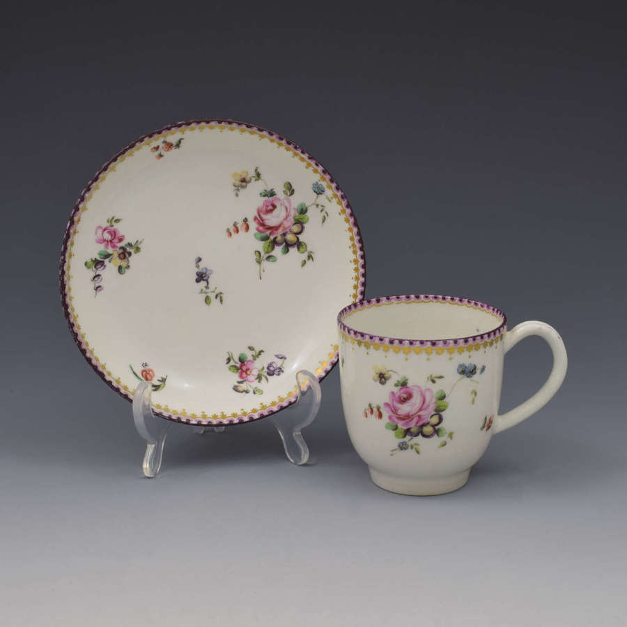 Chelsea Derby Porcelain Coffee Cup & Saucer c.1770