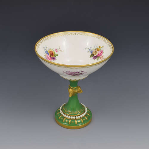 Stunning Edwardian Royal Worcester Pedestal Bonbon Dish Dog Heads