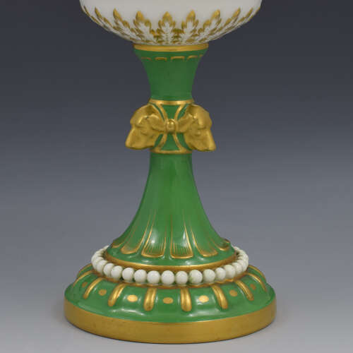 Stunning Edwardian Royal Worcester Pedestal Bonbon Dish Dog Heads