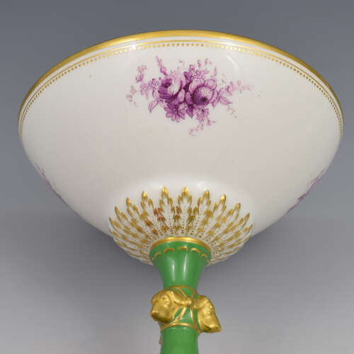 Stunning Edwardian Royal Worcester Pedestal Bonbon Dish Dog Heads