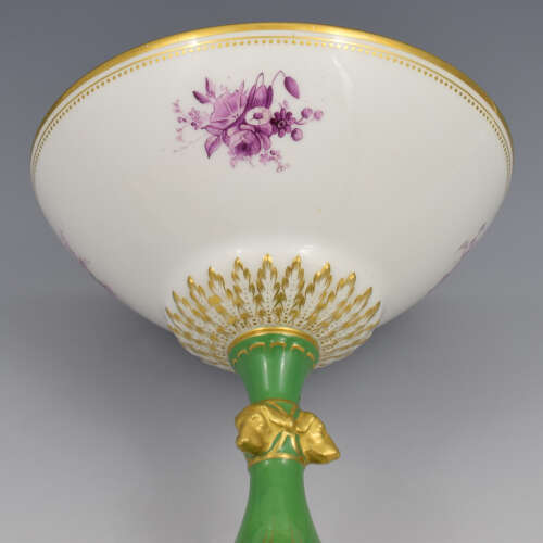 Stunning Edwardian Royal Worcester Pedestal Bonbon Dish Dog Heads