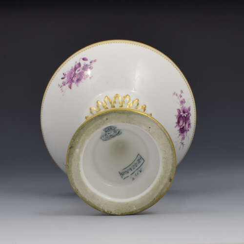 Stunning Edwardian Royal Worcester Pedestal Bonbon Dish Dog Heads
