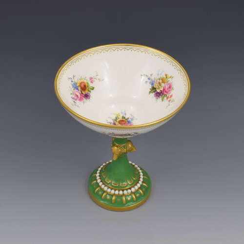 Stunning Edwardian Royal Worcester Pedestal Bonbon Dish Dog Heads
