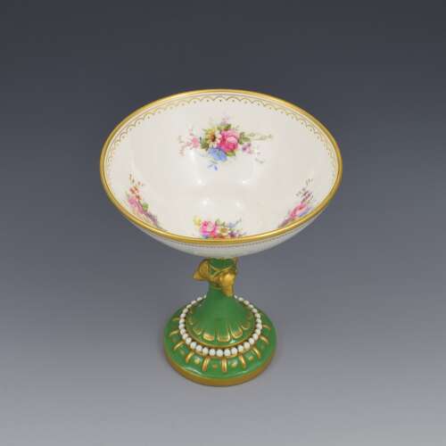 Stunning Edwardian Royal Worcester Pedestal Bonbon Dish Dog Heads