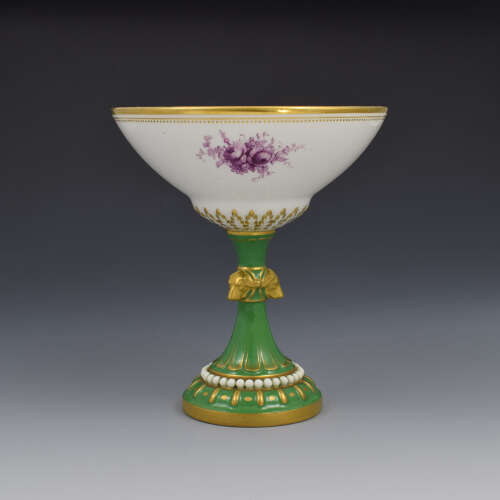 Stunning Edwardian Royal Worcester Pedestal Bonbon Dish Dog Heads