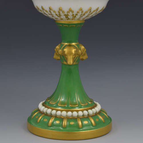Stunning Edwardian Royal Worcester Pedestal Bonbon Dish Dog Heads
