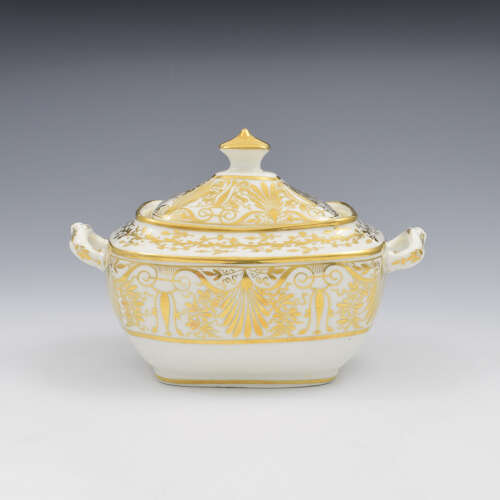 Fine Regency Spode Porcelain Sugar Box & Cover / Sucrier c.1815