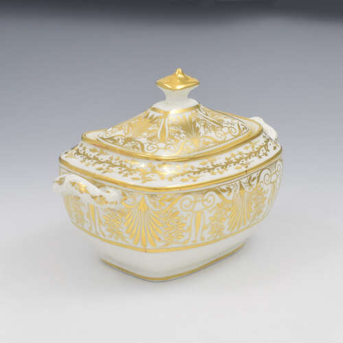 Fine Regency Spode Porcelain Sugar Box & Cover / Sucrier c.1815