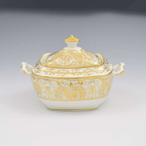 Fine Regency Spode Porcelain Sugar Box & Cover / Sucrier c.1815