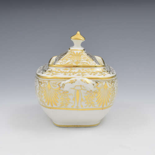 Fine Regency Spode Porcelain Sugar Box & Cover / Sucrier c.1815