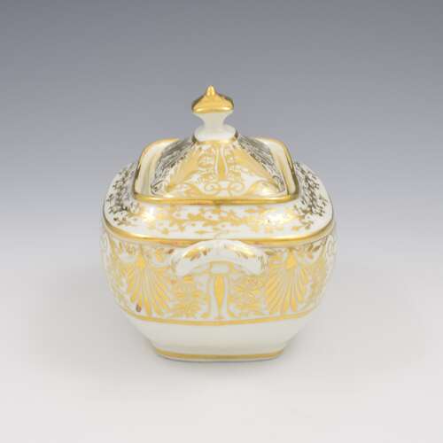 Fine Regency Spode Porcelain Sugar Box & Cover / Sucrier c.1815