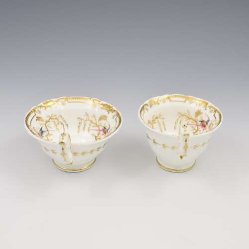 Stunning Davenport Porcelain Fancy Birds Tea and Coffee Cup & Saucer Trio Pattern 916