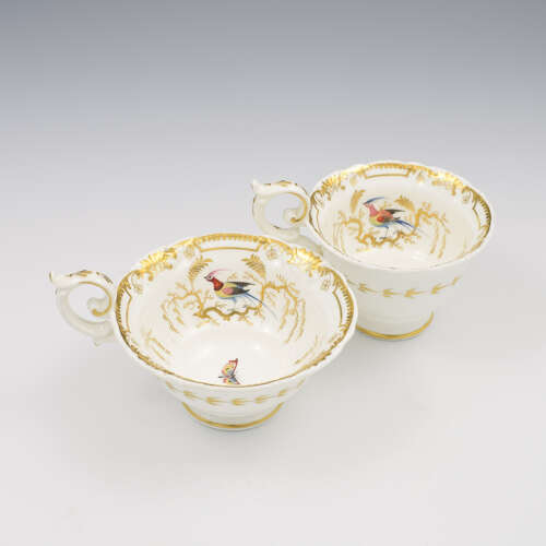 Stunning Davenport Porcelain Fancy Birds Tea and Coffee Cup & Saucer Trio Pattern 916
