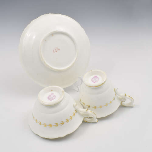Stunning Davenport Porcelain Fancy Birds Tea and Coffee Cup & Saucer Trio Pattern 916