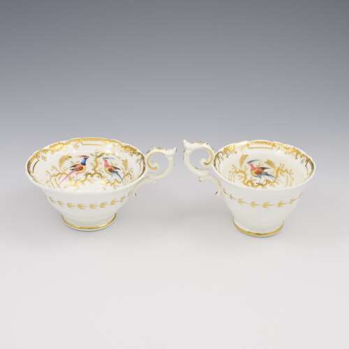 Stunning Davenport Porcelain Fancy Birds Tea and Coffee Cup & Saucer Trio Pattern 916
