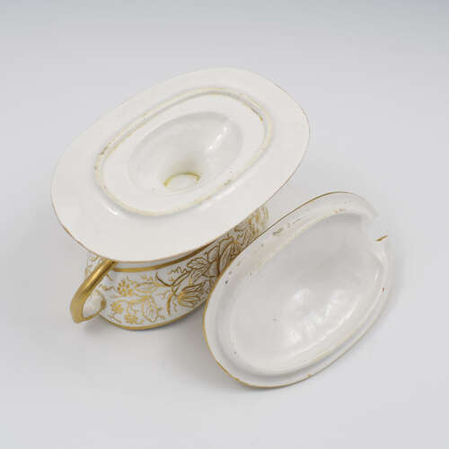 Rare Regency New Hall Porcelain Dessert Sauce Tureen & Cover c.1820-1830