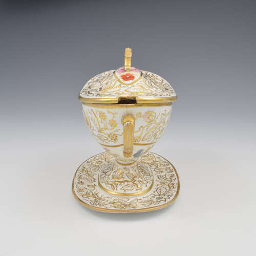 Rare Regency New Hall Porcelain Dessert Sauce Tureen & Cover c.1820-1830