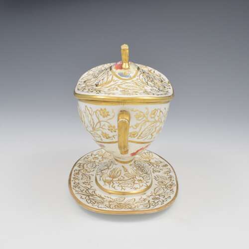 Rare Regency New Hall Porcelain Dessert Sauce Tureen & Cover c.1820-1830