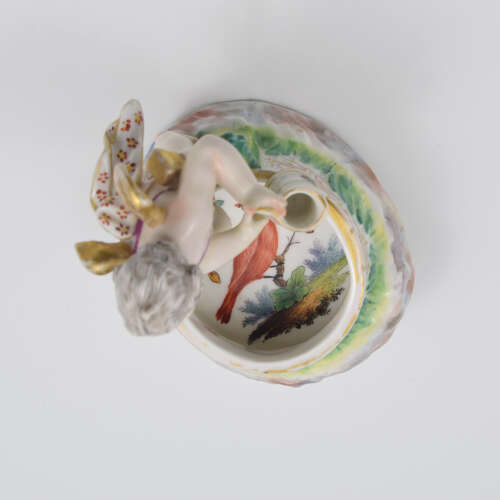 Fine KPM Berlin Porcelain Figural Table Salt Cupid & Well c.1870 Putto / Putti / Cherub