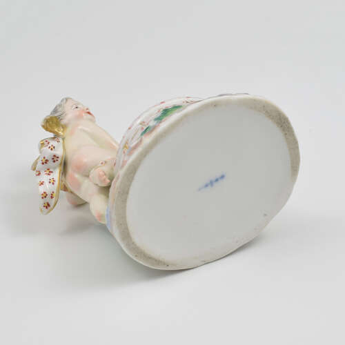 Fine KPM Berlin Porcelain Figural Table Salt Cupid & Well c.1870 Putto / Putti / Cherub
