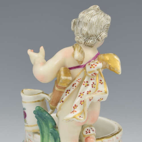 Fine KPM Berlin Porcelain Figural Table Salt Cupid & Well c.1870 Putto / Putti / Cherub