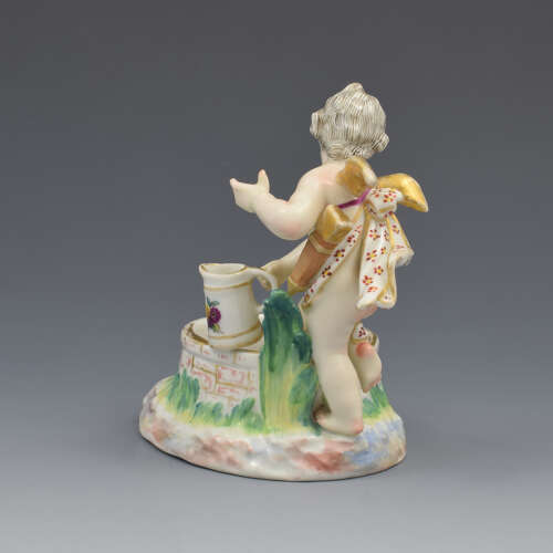 Fine KPM Berlin Porcelain Figural Table Salt Cupid & Well c.1870 Putto / Putti / Cherub