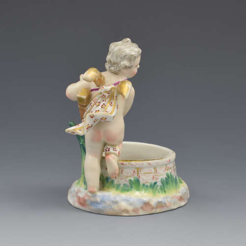 Fine KPM Berlin Porcelain Figural Table Salt Cupid & Well c.1870 Putto / Putti / Cherub
