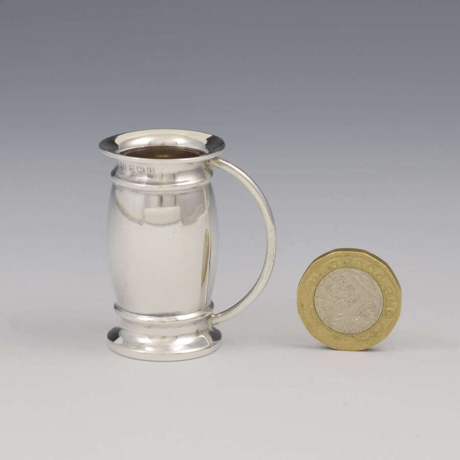 Novelty Miniature Silver Toy / Doll's House Flagon Mug Levi & Salaman 1919