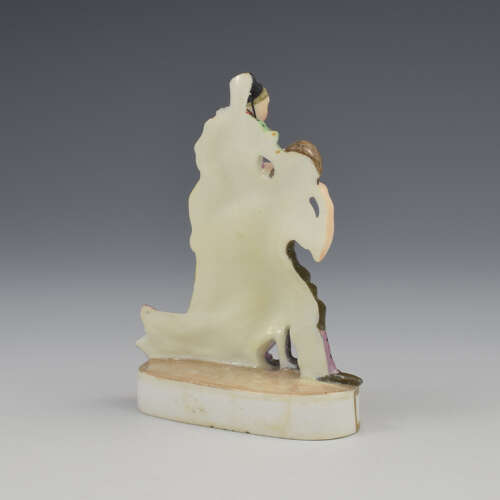 Rare Early Minton Porcelain Flat Back Figure The Cobbler's Wife Model 5 c.1824-1828