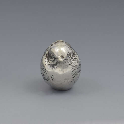 Edwardian Novelty Silver Miniature Hatching Chick Pin Cushion Sampson Mordan & Co. 1908