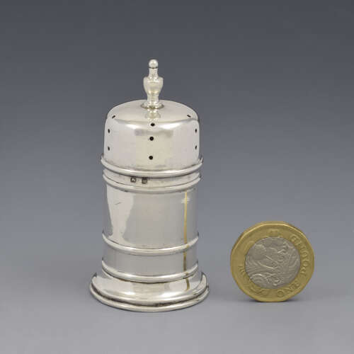 Victorian Novelty Miniature Silver Sugar Caster Pepper Pot / Pepperette 1896