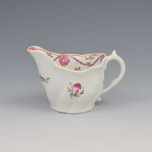 Rare Early Pre-1800 John Rose Coalport Porcelain Low Chelsea Ewer Cream Jug