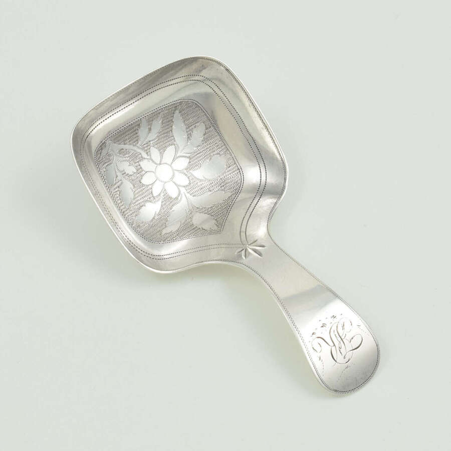 Rare Georgian Provincial Newcastle Silver Caddy Spoon John Robertson II & John Walton